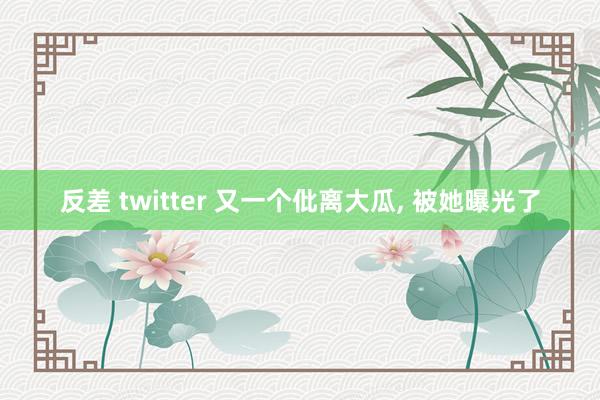 反差 twitter 又一个仳离大瓜， 被她曝光了