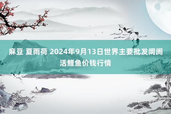 麻豆 夏雨荷 2024年9月13日世界主要批发阛阓活鲤鱼价钱行情