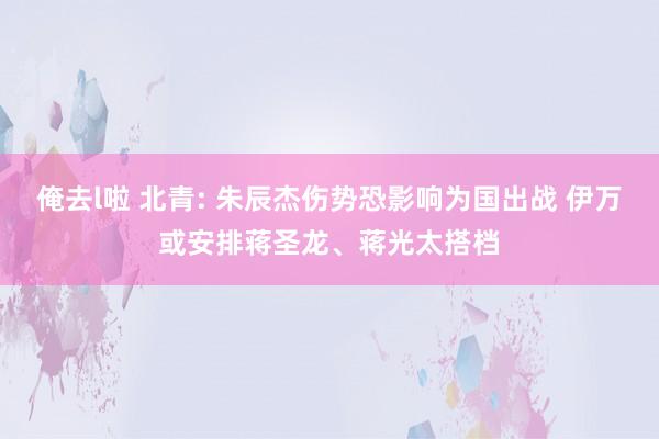 俺去l啦 北青: 朱辰杰伤势恐影响为国出战 伊万或安排蒋圣龙、蒋光太搭档