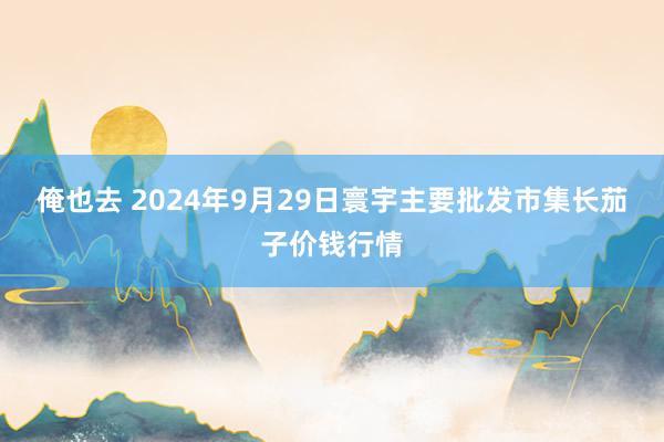 俺也去 2024年9月29日寰宇主要批发市集长茄子价钱行情