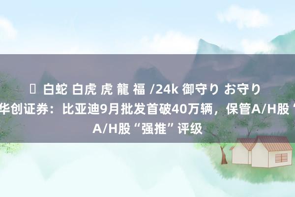 ✨白蛇 白虎 虎 龍 福 /24k 御守り お守り 研报掘金丨华创证券：比亚迪9月批发首破40万辆，保管A/H股“强推”评级