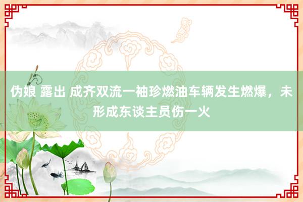 伪娘 露出 成齐双流一袖珍燃油车辆发生燃爆，未形成东谈主员伤一火