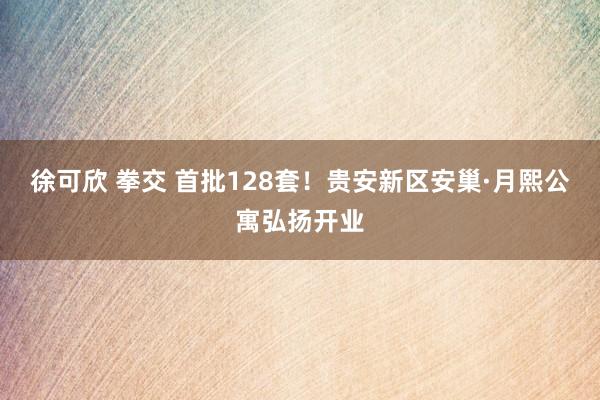 徐可欣 拳交 首批128套！贵安新区安巢·月熙公寓弘扬开业