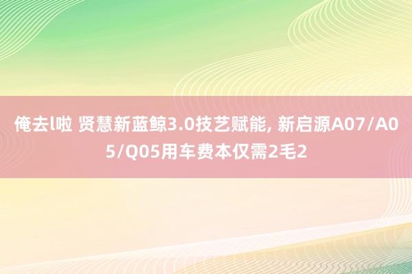 俺去l啦 贤慧新蓝鲸3.0技艺赋能， 新启源A07/A05/Q05用车费本仅需2毛2