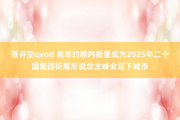 苍井空qvod 南非约翰内斯堡成为2025年二十国集团衔尾东说念主峰会足下城市