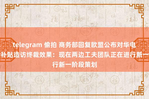 telegram 偷拍 商务部回复欧盟公布对华电动汽车反补贴造访终裁效果：现在两边工夫团队正在进行新一阶段策划