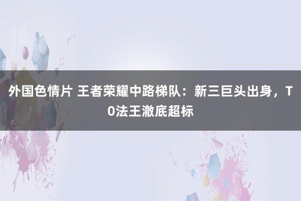 外国色情片 王者荣耀中路梯队：新三巨头出身，T0法王澈底超标