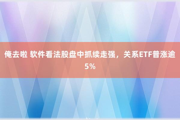 俺去啦 软件看法股盘中抓续走强，关系ETF普涨逾5%