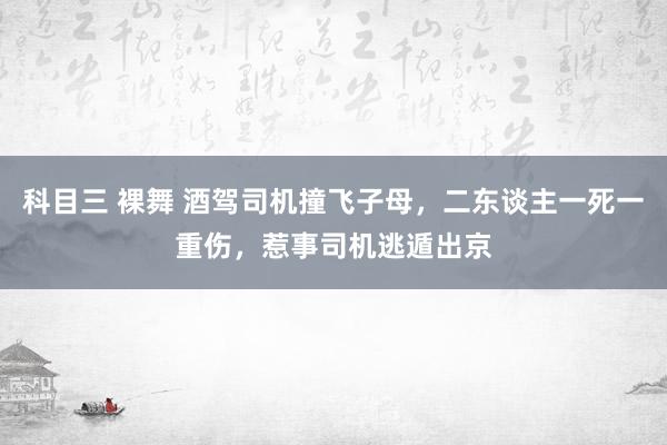 科目三 裸舞 酒驾司机撞飞子母，二东谈主一死一重伤，惹事司机逃遁出京