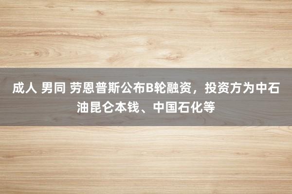 成人 男同 劳恩普斯公布B轮融资，投资方为中石油昆仑本钱、中国石化等