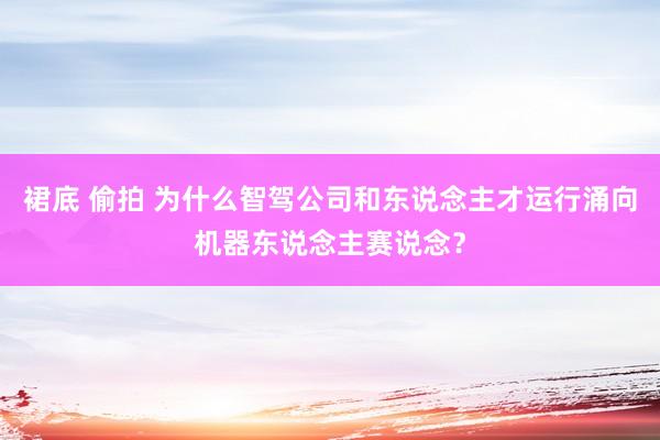 裙底 偷拍 为什么智驾公司和东说念主才运行涌向机器东说念主赛说念？