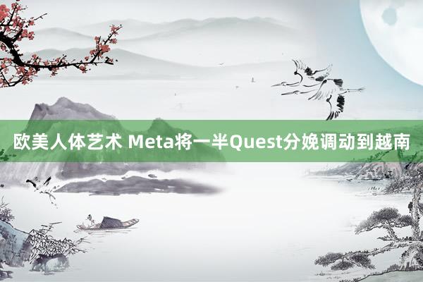 欧美人体艺术 Meta将一半Quest分娩调动到越南