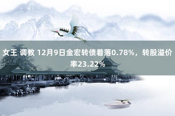 女王 调教 12月9日金宏转债着落0.78%，转股溢价率23.22%