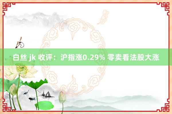 白丝 jk 收评：沪指涨0.29% 零卖看法股大涨