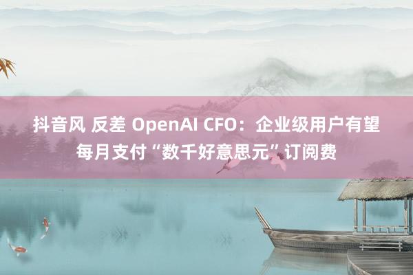 抖音风 反差 OpenAI CFO：企业级用户有望每月支付“数千好意思元”订阅费