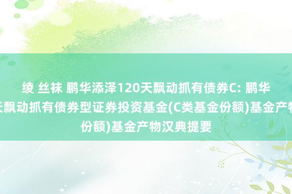 绫 丝袜 鹏华添泽120天飘动抓有债券C: 鹏华添泽120天飘动抓有债券型证券投资基金(C类基金份额)基金产物汉典提要