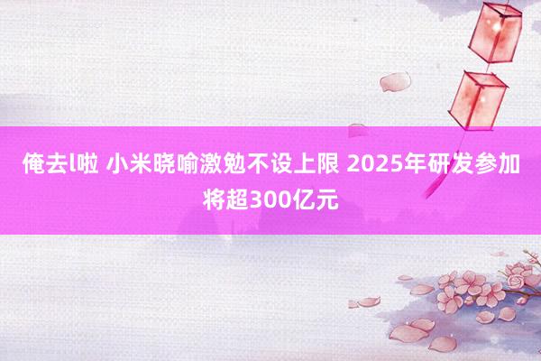 俺去l啦 小米晓喻激勉不设上限 2025年研发参加将超300亿元