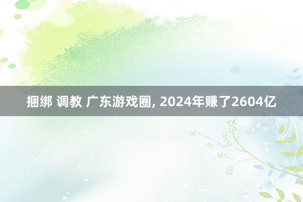 捆绑 调教 广东游戏圈， 2024年赚了2604亿