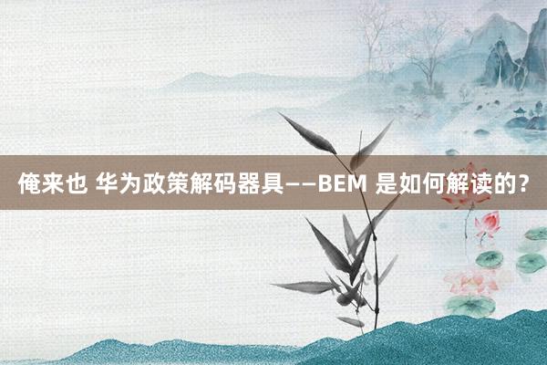 俺来也 华为政策解码器具——BEM 是如何解读的？